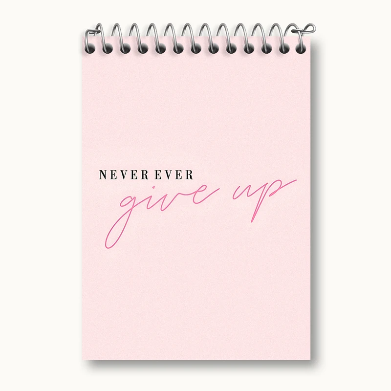 دفتر یادداشت 50 برگ خندالو طرح Never Ever Give Up کد N2644