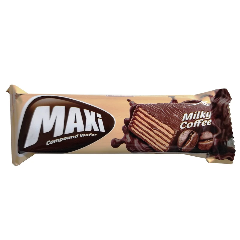 ویفر روکش کاکائو با طعم قهوه مکسی شیرین عسل - 30 گرم بسته 24 عددی