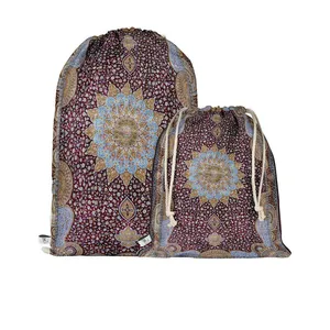 نظم دهنده سفری مدوپد طرح قالی لچک و ترنج گل ریز مدل C-Ghom134 بسته 2 عددی