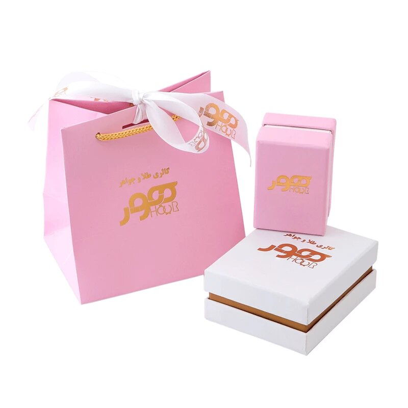 گوشواره طلا 18 عیار زنانه هور گالری مدل میخی گل پر و صدف ACE997