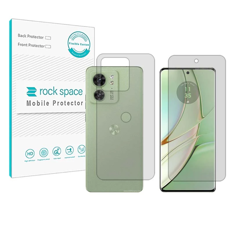 محافظ صفحه نمایش شفاف راک اسپیس مدل Anti Shock مناسب برای گوشی موبایل موتورولا Moto Edge 40 به همراه محافظ پشت گوشی