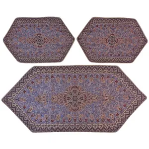 ست 3 تکه رومیزی ترمه کد TRSETE42