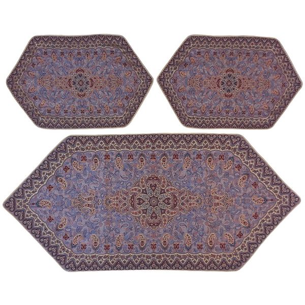 ست 3 تکه رومیزی ترمه کد TRSETE42