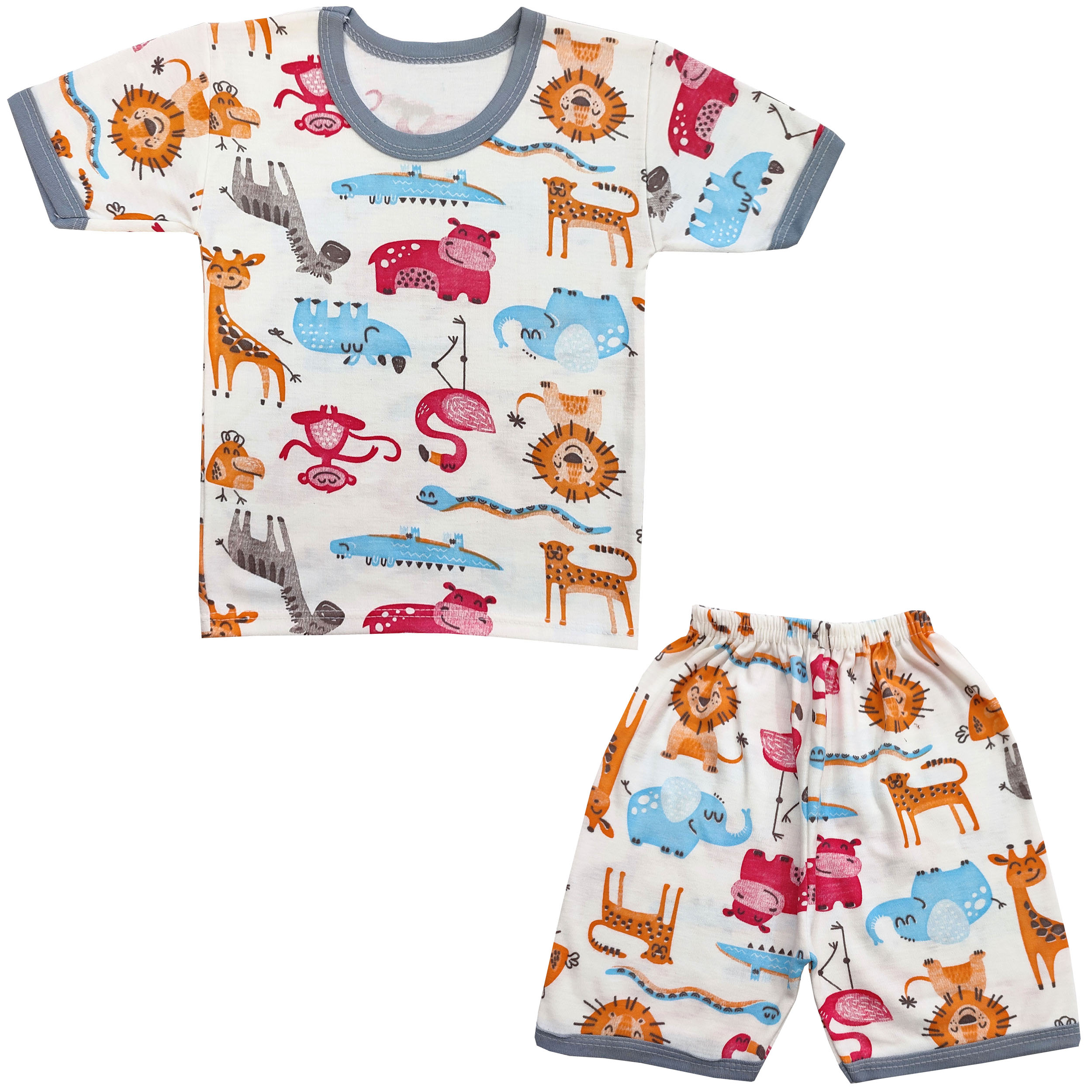 ست تی شرت و شلوارک بچگانه مدل حیوانات کد 3684