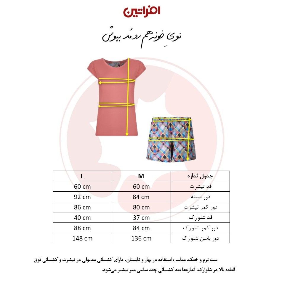 ست تی شرت و شلوارک زنانه افراتین مدل خرسی کد 6607 رنگ آبی -  - 2