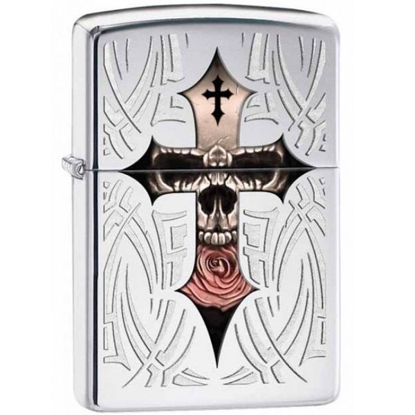 فندک زیپو مدل SKULL CROSS کد 28874 فندک زیپو مدل SKULL CROSS کد 28874