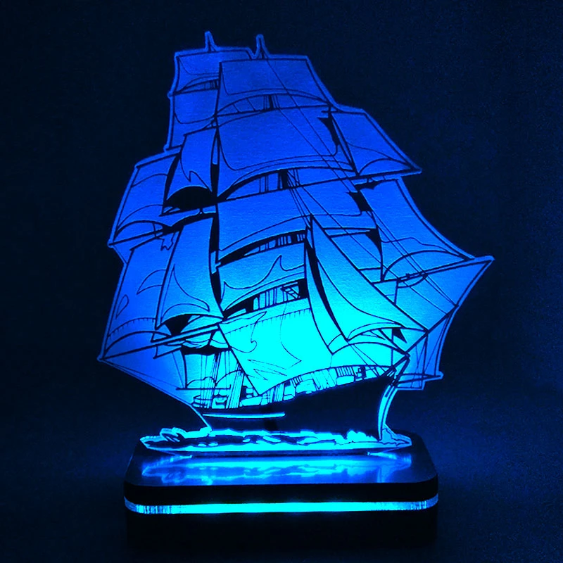  چراغ خواب سان لیزر طرح کشتی مدل تک رنگ کد 1160