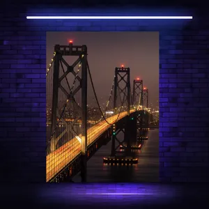 پوستر پارچه ای مدل بک دراپ بلک لایت پل نورانی سانفرانسیسکو کد BK23037