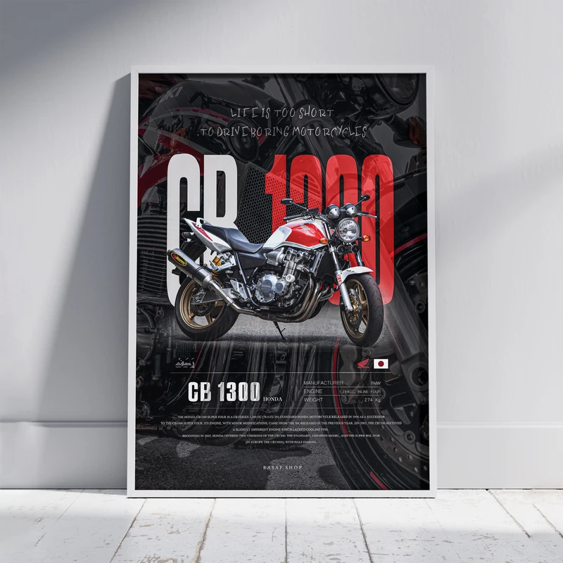 تابلو طرح موتور سی بی 1300 CB فریم سفید