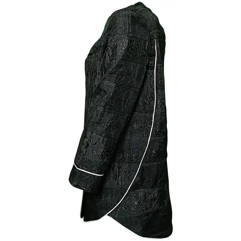 مانتو زنانه بی تی مدل ژاکارد مجلسی کد WB125 رنگ مشکی