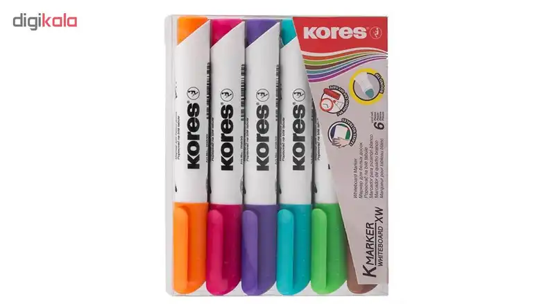 ماژیک وایت برد 6 رنگ کورس مدل K-Marker XW2