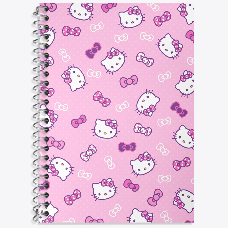 دفتر زبان 50 برگ خندالو مدل دو خط طرح هلو کیتی (Hello Kitty) کد N4209