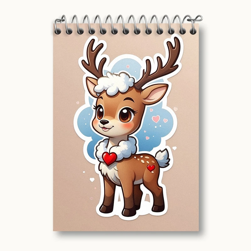 دفتر یادداشت 50 برگ خندالو مدل گوزن کیوت کد N1444