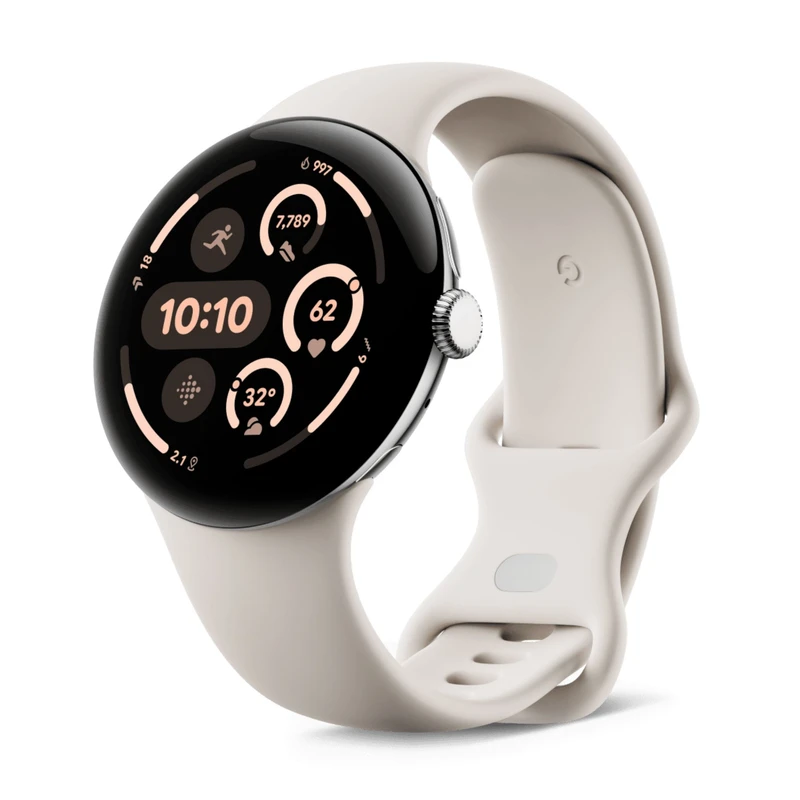 ساعت هوشمند 45 میلی‌متری گوگل مدل Pixel Watch 3 با بند سیلیکونی