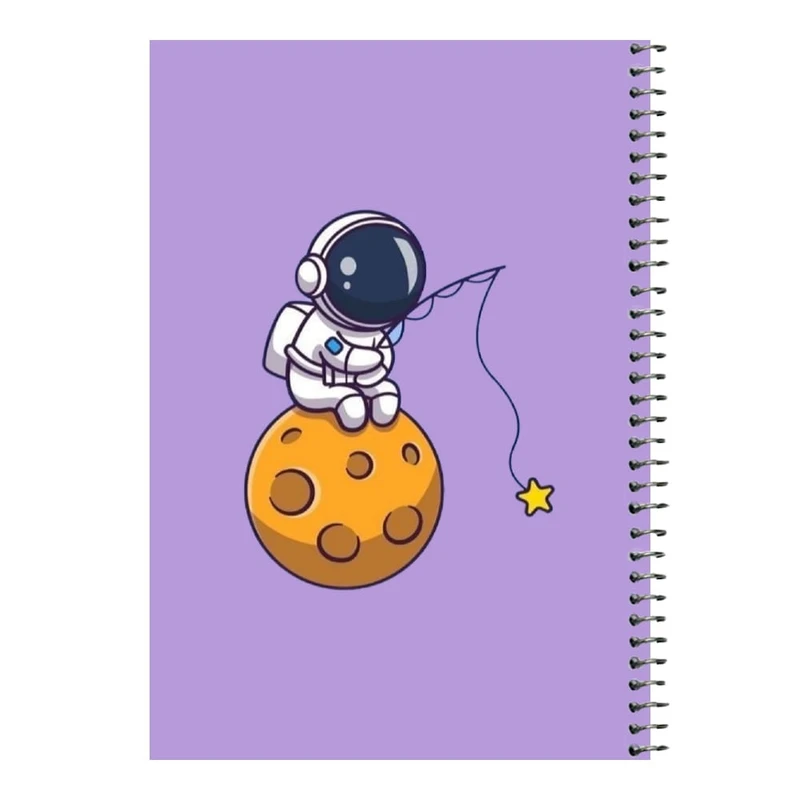 دفتر مشق 80 برگ اس جی مدل فضانورد و ماه کد۳   