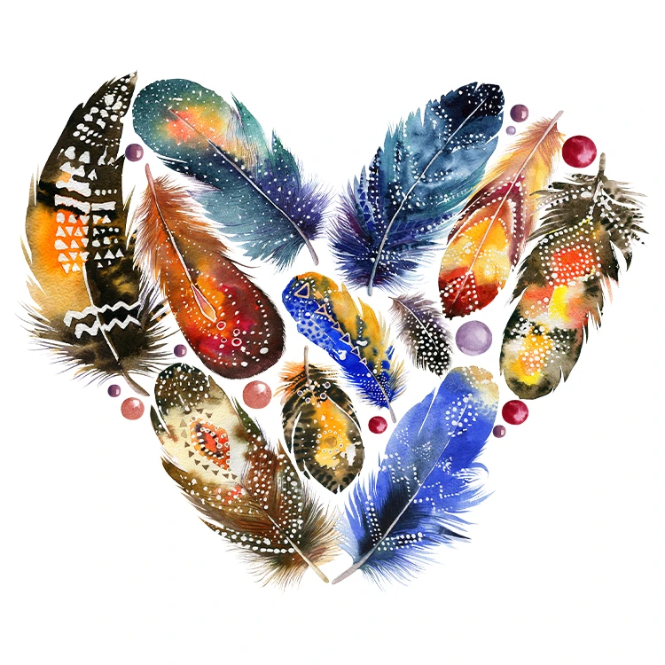 استیکر پارچه و لباس پاد آفرین مدل بوهو طرح پر قلب کد S2661