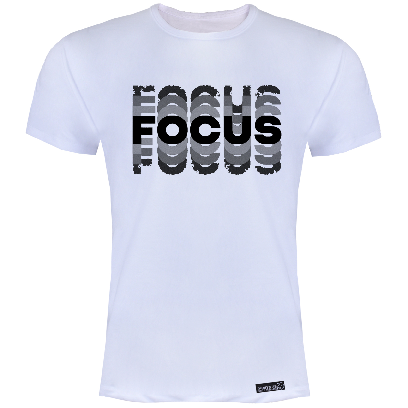 تی شرت آستین کوتاه مردانه 27 مدل Focus کد KV137 رنگ سفید