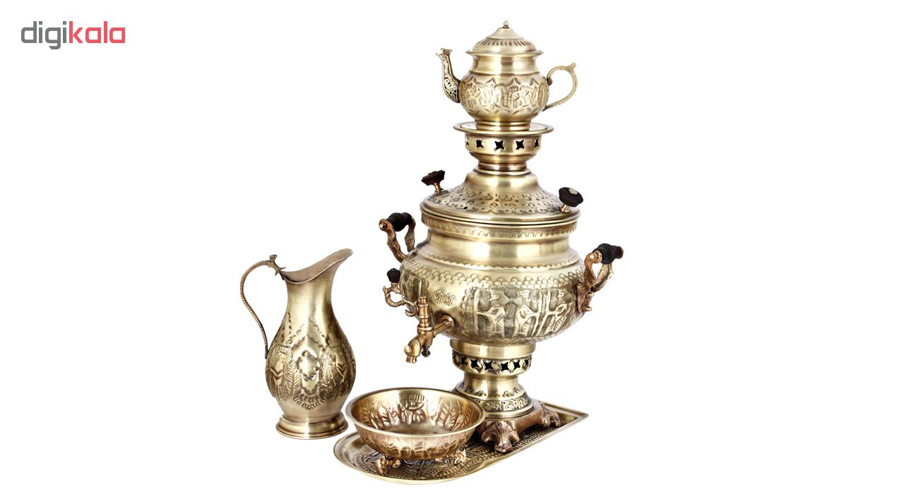 سرویس سماور زغالی کد 17020023 ظرفیت 8 لیتر