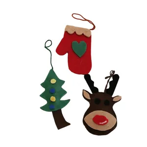آویز تزیینی طرح درخت کریسمس مجموعه 3 عددی
