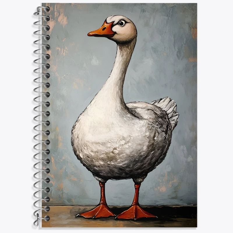 دفتر زبان 50 برگ خندالو مدل دو خط طرح غاز بامزه کد F7775