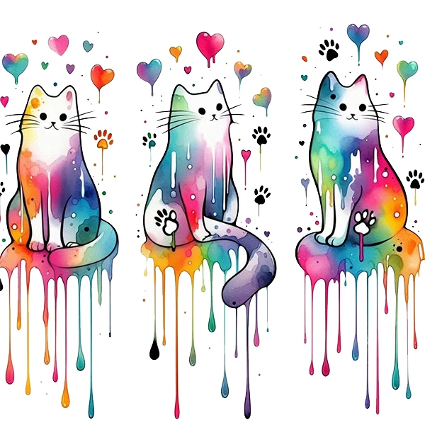 استیکر پارچه و لباس پاد آفرین طرح کارتونی گربه کد 4112