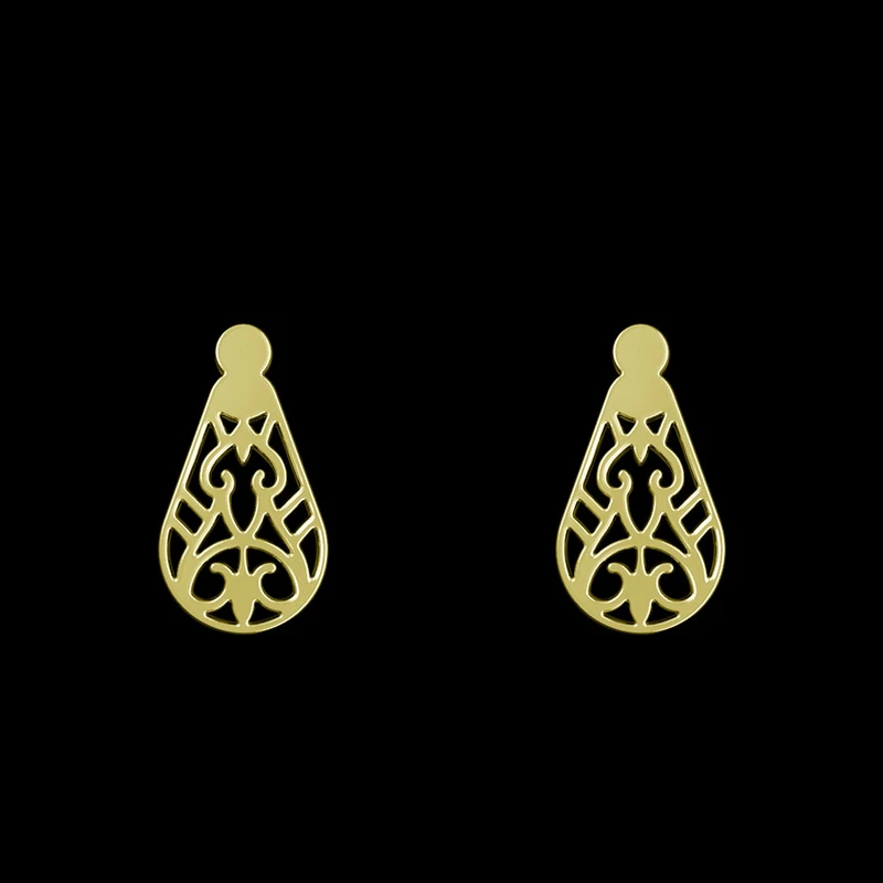 گوشواره طلا 18 عیار زنانه مدوپد مدل هندسی کد GA1-14507