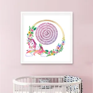 تابلو کودک و نوزاد مدل چهار قل طرح یونیکورن کد GH 671