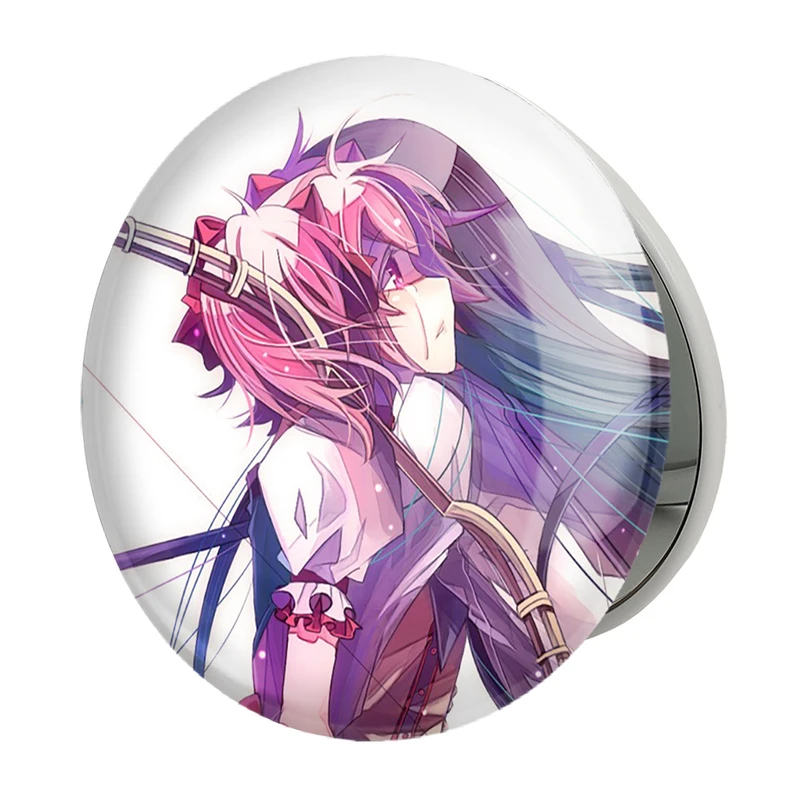 آینه جیبی خندالو طرح همورا و مدوکا انیمه مادوکا مجیکا Madoka Magica مدل تاشو کد 18371 
