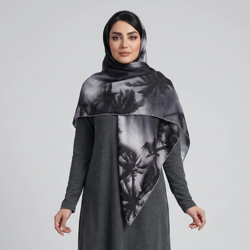 روسری زنانه مدل نخی کجراه پاییزه دست دوز کد 1285