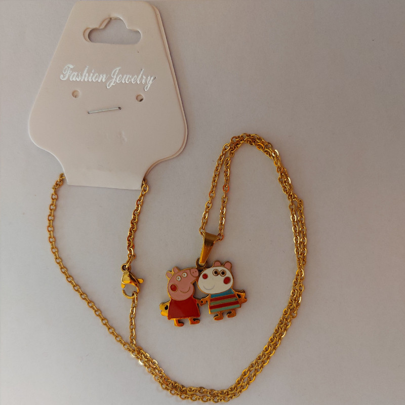 گردنبند استیل دخترانه مدل پپاپیگ