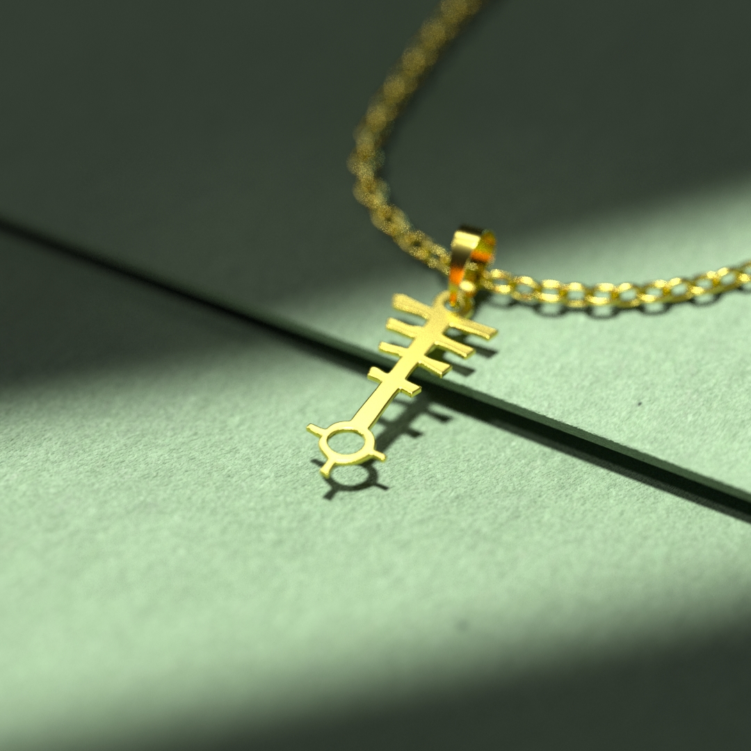 گردنبند طلا 18 عیار زنانه مدوپد مدل هندسی کد D3-1-1130