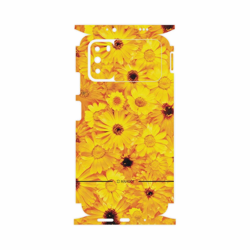 برچسب پوششی ماهوت مدل Yellow-Flower-FullSkin مناسب برای گوشی موبایل شیائومی Poco M3