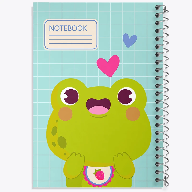 دفتر ژورنال نویسی 50 برگ خندالو مدل نقطه ای طرح قورباغه کد N397