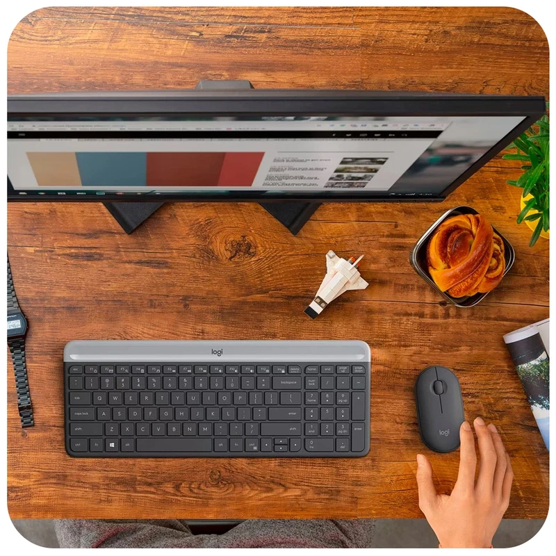 عکس شماره 17 : کیبورد و ماوس بی-سیم لاجیتک مدل mk470، سوییچ ممبران، full-size