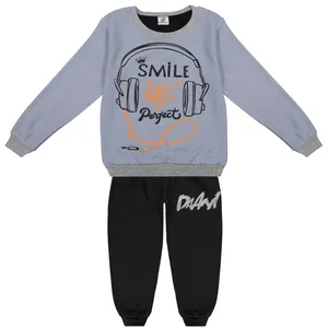 ست سویشرت و شلوار پسرانه  بانالی مدل اسمایل کد 3585