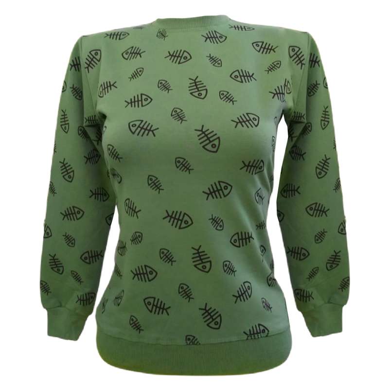 سویشرت زنانه مدل ماهی کد 0084 رنگ سبز