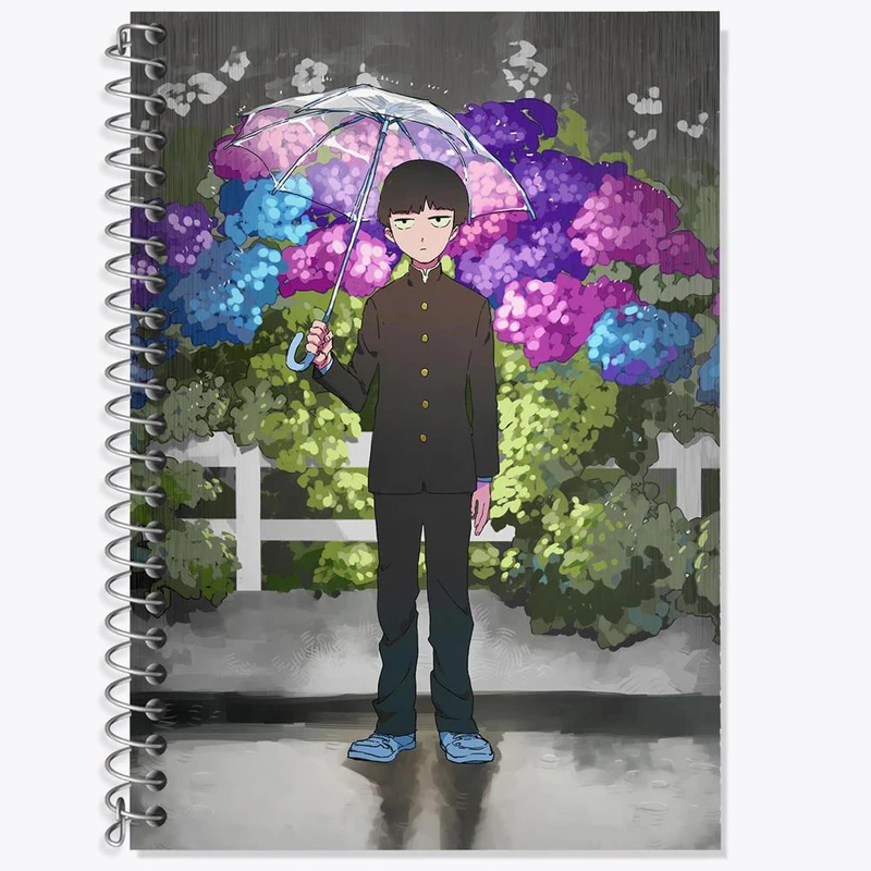 دفتر زبان 50 برگ خندالو مدل سه خط طرح شییکو انیمه موب سایکو Mob Psycho 100 کد 24445