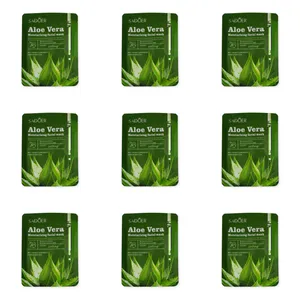 ماسک صورت سادور مدل آلوئه ورا مناسب برای انواع پوست وزن 25 گرم بسته 9 عددی
