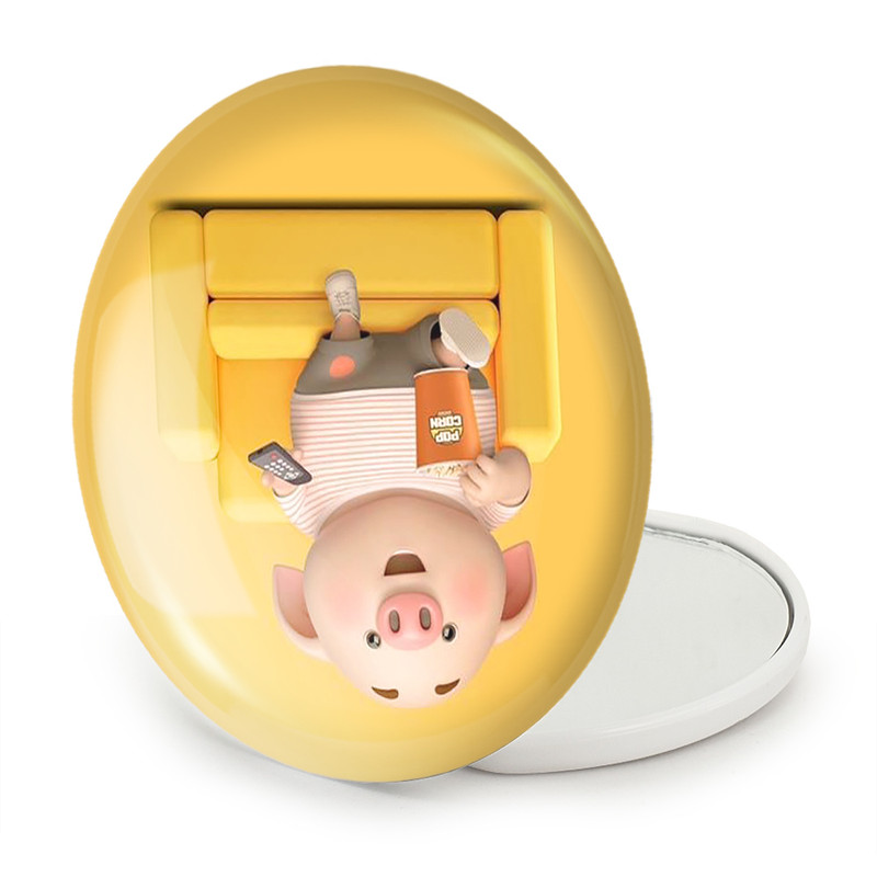 آینه جیبی خندالو طرح بچه خوک مدل تاشو کد 2957