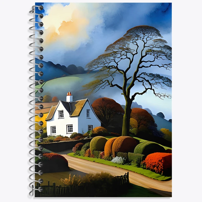 دفتر زبان 50 برگ خندالو مدل سه خط طرح منظره کد N3551