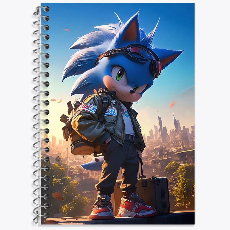 دفتر زبان 50 برگ خندالو مدل سه خط طرح سونیک (Sonic) کد F7177