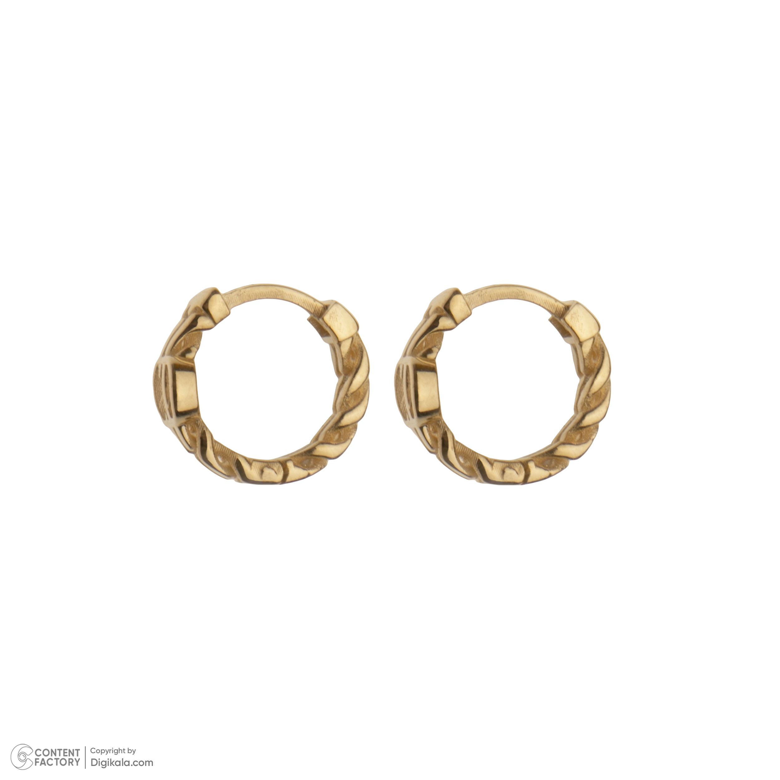 گوشواره حلقه‌ای طلا 18 عیار زنانه گلدم مدل E-3070079