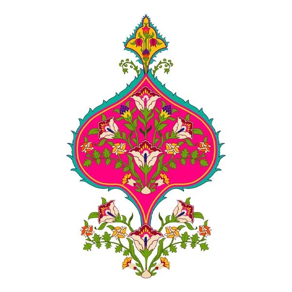 استیکر پارچه و لباس پاد آفرین مدل بته جقه سنتی کد 985