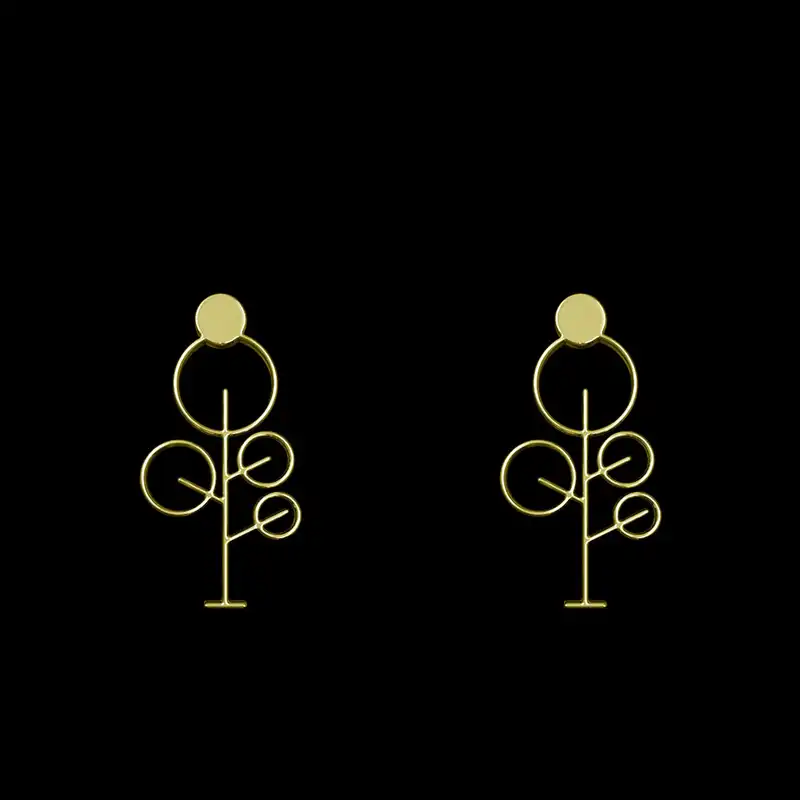 گوشواره طلا 18 عیار زنانه مدوپد مدل درخت کد GA1-15807