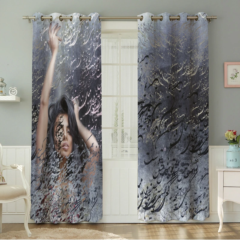 پرده نیروانا طرح مدرن  مدل مخمل کد 5125 سایز 140×280 سانتی متر