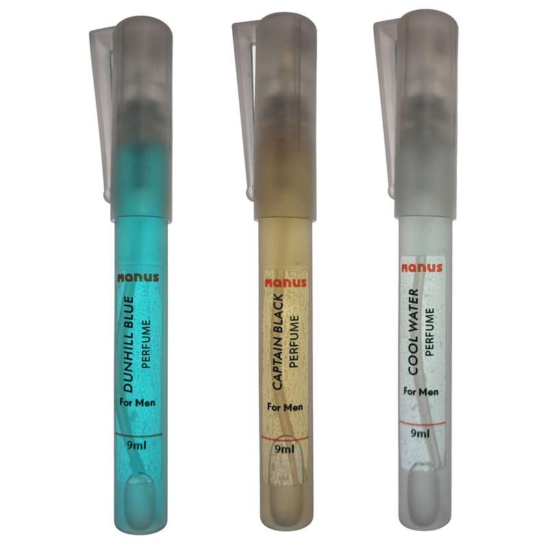 عطر جیبی مردانه مانوس مدل B26 حجم 9 میلی لیتر بسته 3 عددی
