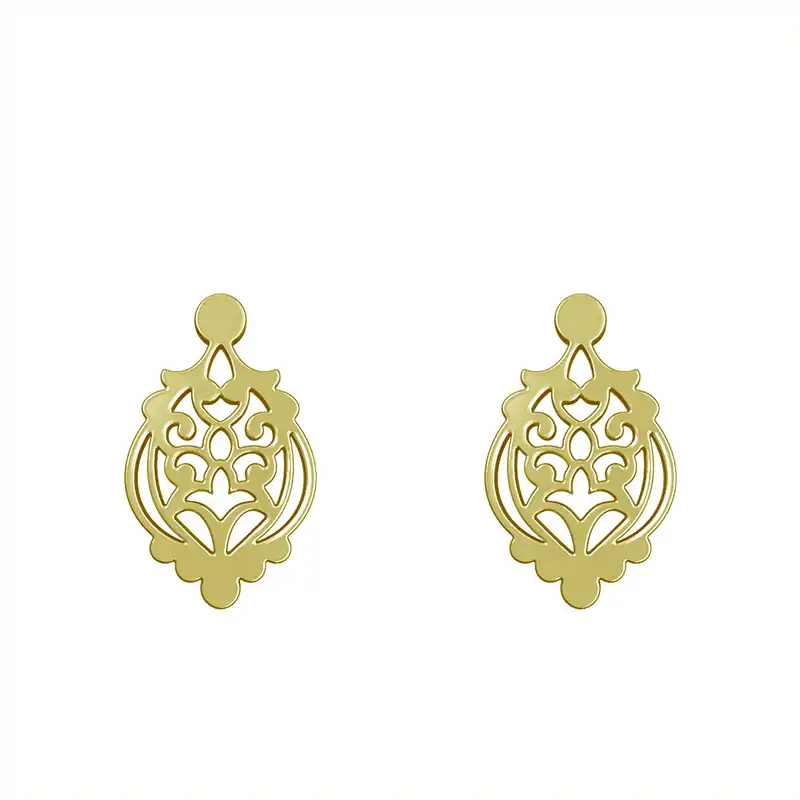 گوشواره طلا 18 عیار زنانه مدوپد مدل هندسی کد GA1-15138