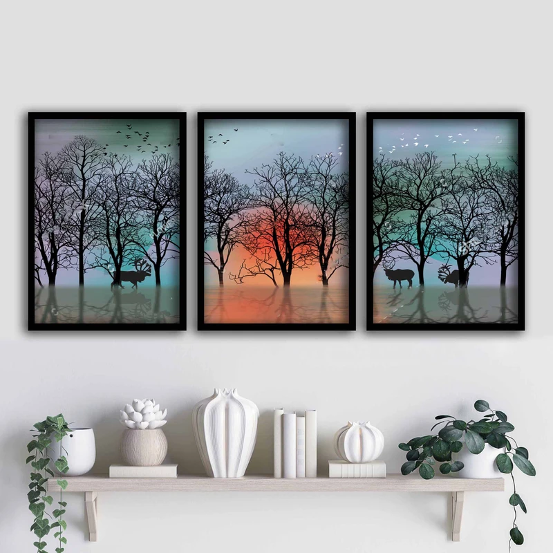  تابلو آتریسا طرح مدرن مدل AT0032 مجموعه 3 عددی