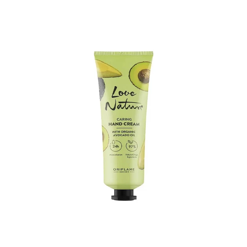 کرم مرطوب‌کننده دست اوریفلیم مدل LOVE NATURE Organic Avocado Oil مناسب برای انواع پوست حجم 75 میلی‌لیتر