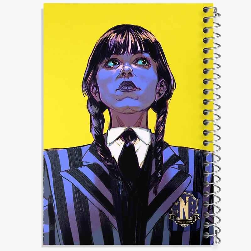 دفتر شطرنجی 50 برگ خندالو مدل ونزدی (Wednesday) کد F406